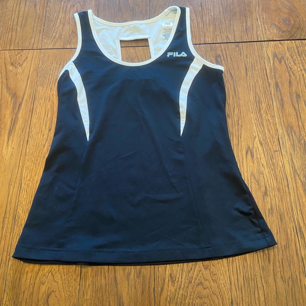 Fila Women's Black Tank Top with White Trim